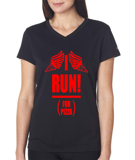 Running - I Run For Pizza - NB Ladies Black Short Sleeve Shirt